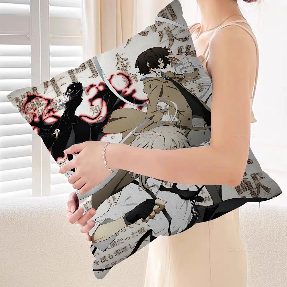 B-Bungo Stray Dogs Anime Kissen Anime Kissen Sofa Bett Kopfkissenbezug Kissenbezug 45x45 Cm Mode