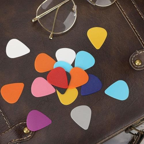 Set of 15 ABS Guitar Picks, 3 Thicknesses: 0.5mm, 0.75mm, and 1mm, Polished Surface, Colorful, Random Colors (4)