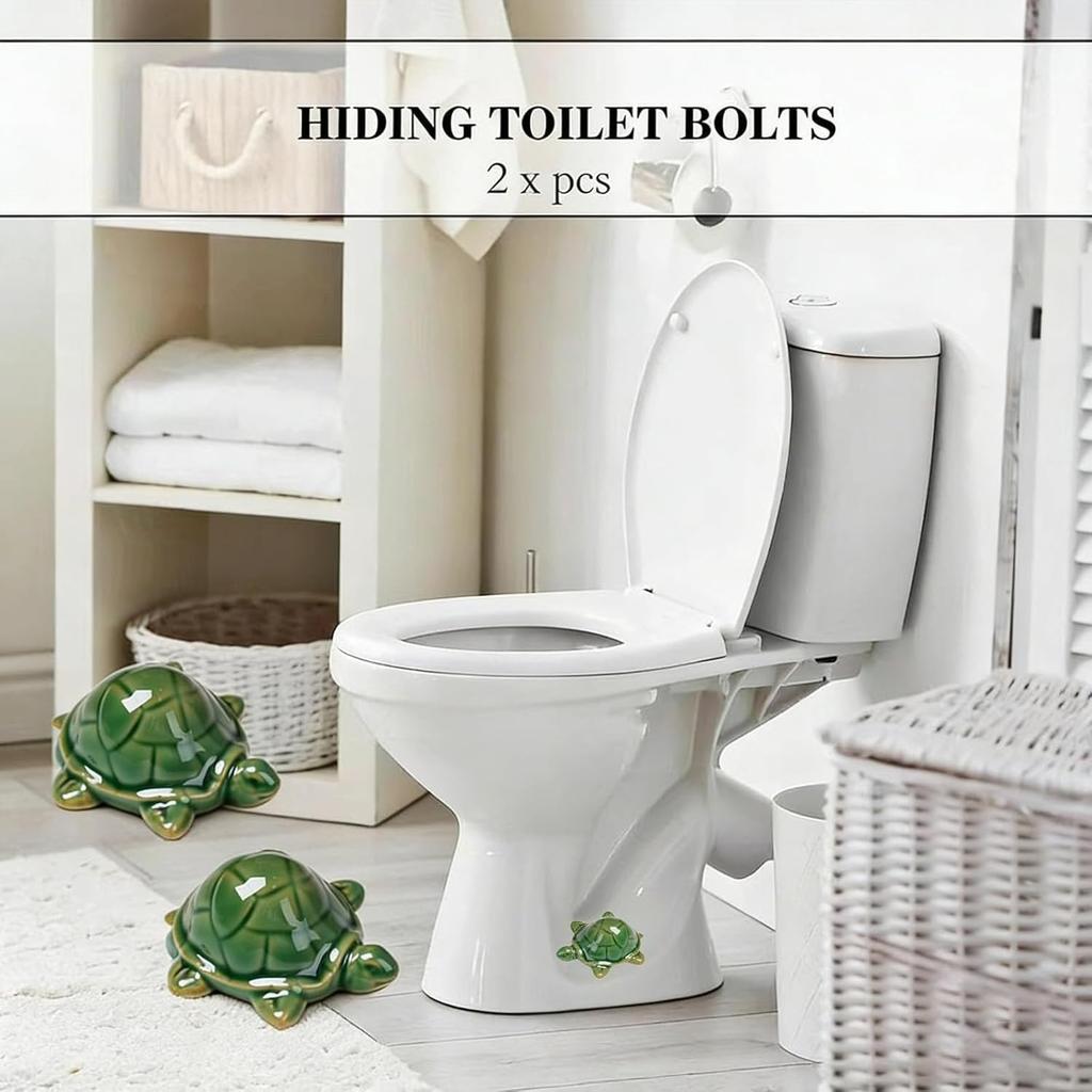 Ceramic Turtle Knob Covers Toilet, Toilet Bolt Covers Decorative, Turtle Toilets Bolt Cover,  for Bathroom Decor, Housewarming Gifts & Decor Lovers