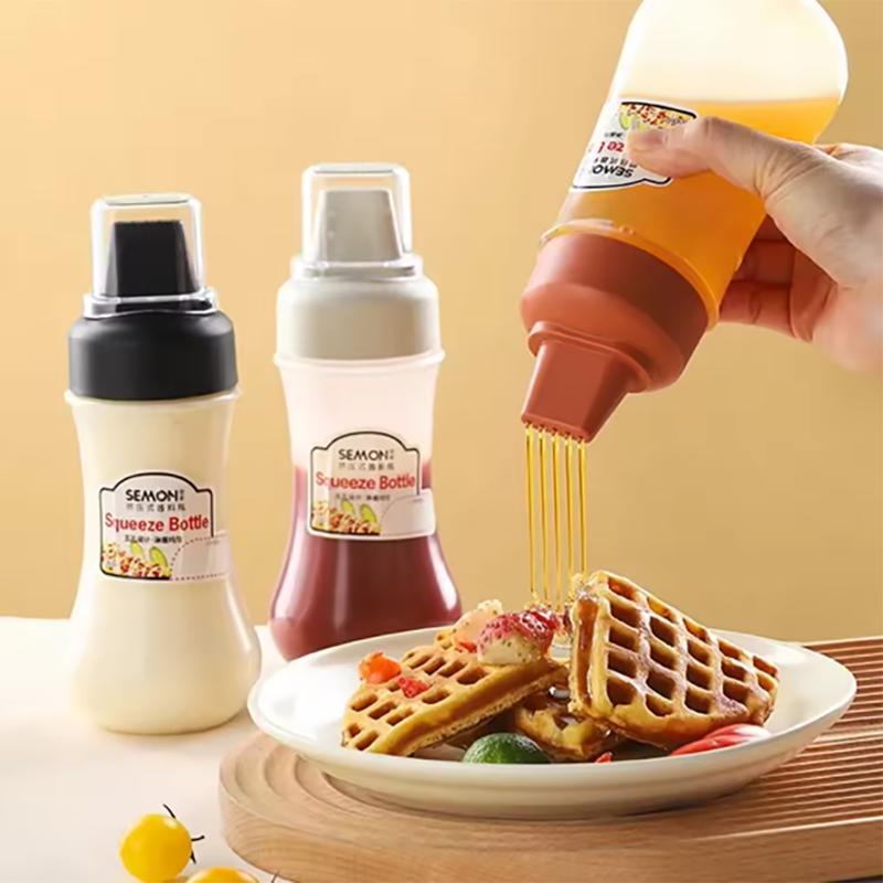 1PC-Squeeze Bottle, Plastic Condiment Squeeze Bottles With Squeeze Top, Sauce Squeeze Bottles For Sauces, ,Kitchen Supplies