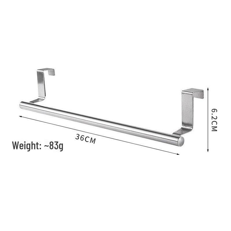 

Держатель для полотенец из нержавеющей стали: Многоцелевой стеллаж для хранения на одной штанге для кухни и ванной комнаты, не требующий сверления