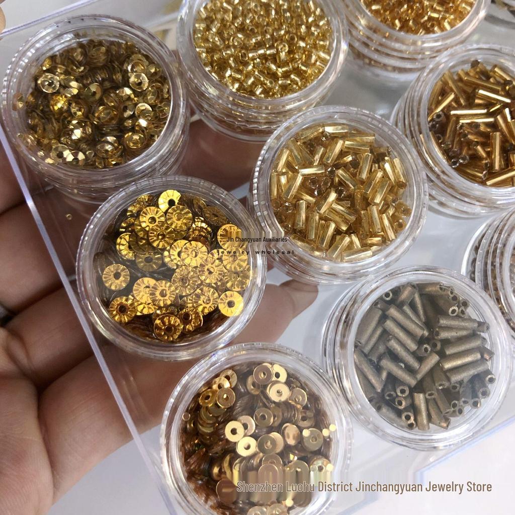 Gold Rice Tube Beads: Formal Wear Embellishments for Handmade Beading and Embroidery DIY Projects.