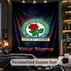 TapestryBlackburn Rovers Football Custom Name Text Personalized Wall Hanging Tapestry Home Wall Decor