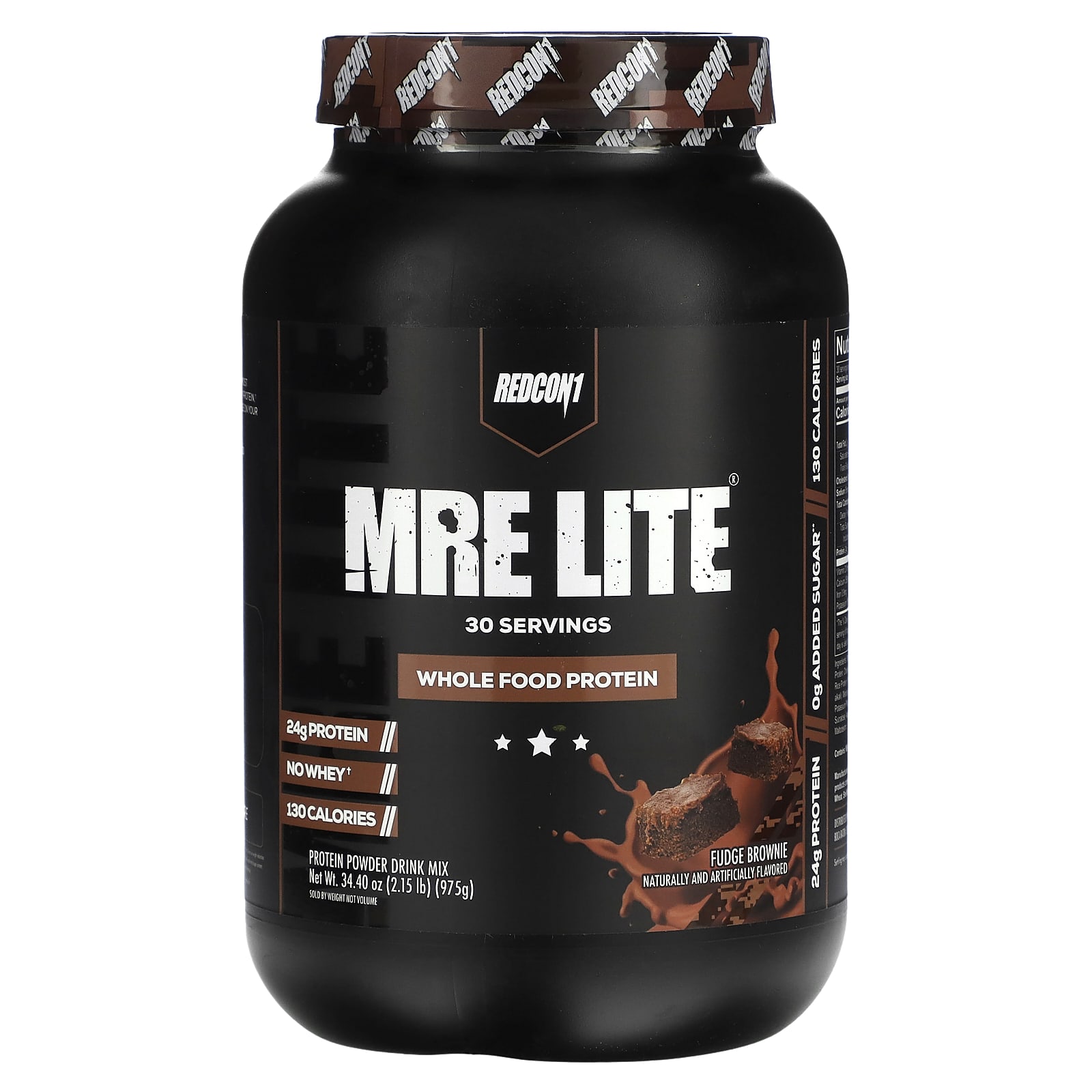 

Redcon1, Mre Lite, Whole Food Protein, Fudge Brownie Flavor, 975G (2.15Lb)