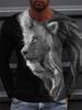 T-shirt a maniche lunghe con stampa 3D di tigre Primavera e Autunno Top casual quotidiano da uomo Moda urbana di strada T-shirt a maniche lunghe