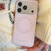 Trendy Double-Layer Magnetic Pink Polka Dot Phone Case for iPhone 17 Pro Max - Drop-Proof Design