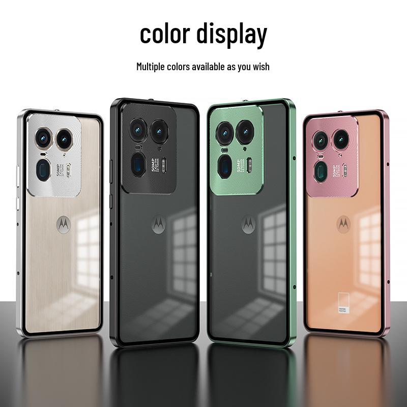 Motorola X40/X50Ultra Aluminum Alloy Snap Button Phone Case
