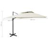 Cantilever Umbrella with Double Roof 300 x 300 cm Sand