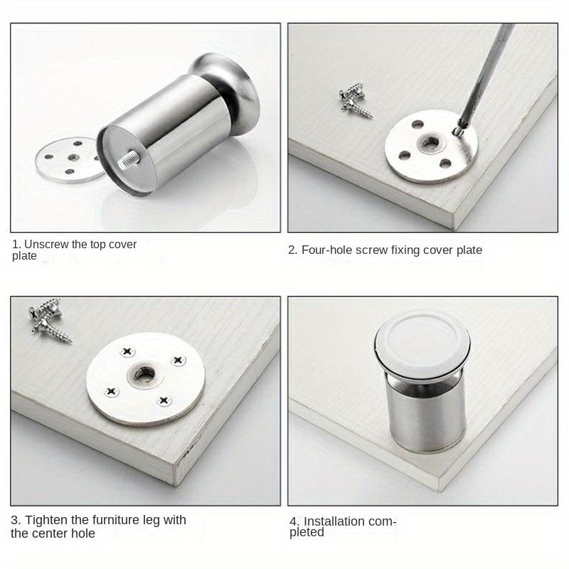 4 buc Picioare Metalice Reglabile pentru Mobilă, Picioare Cabinet, Suport de Înlocuire pentru Pat, Scaun