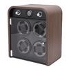 Watch Winder for 4 Mechanical Watches 5 Modes Quiet Automatic Watch Winder Display Storage Box with LED Light Temperature Humidity Sensor