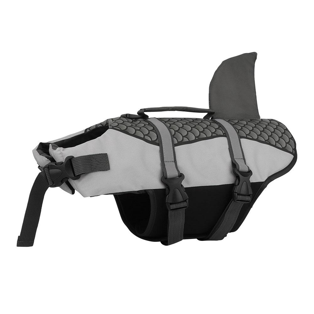 Gilet Salvagente per Cane da Nuoto Vestiti Salvagente Collare Pettorina Animale Domestico Nuoto Estivo Costumi da Bagno Squame Squalo