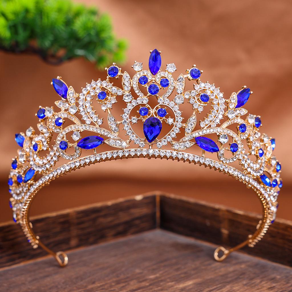 European and American Bride Baroque Crown Headwear Rhinestone Princess Crown Hair Accessories Wedding Dress Headband Accessories
