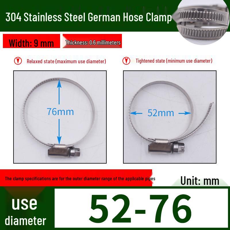 Expanded German-Style Quick-Release 304 Stainless Steel Hose Clamp