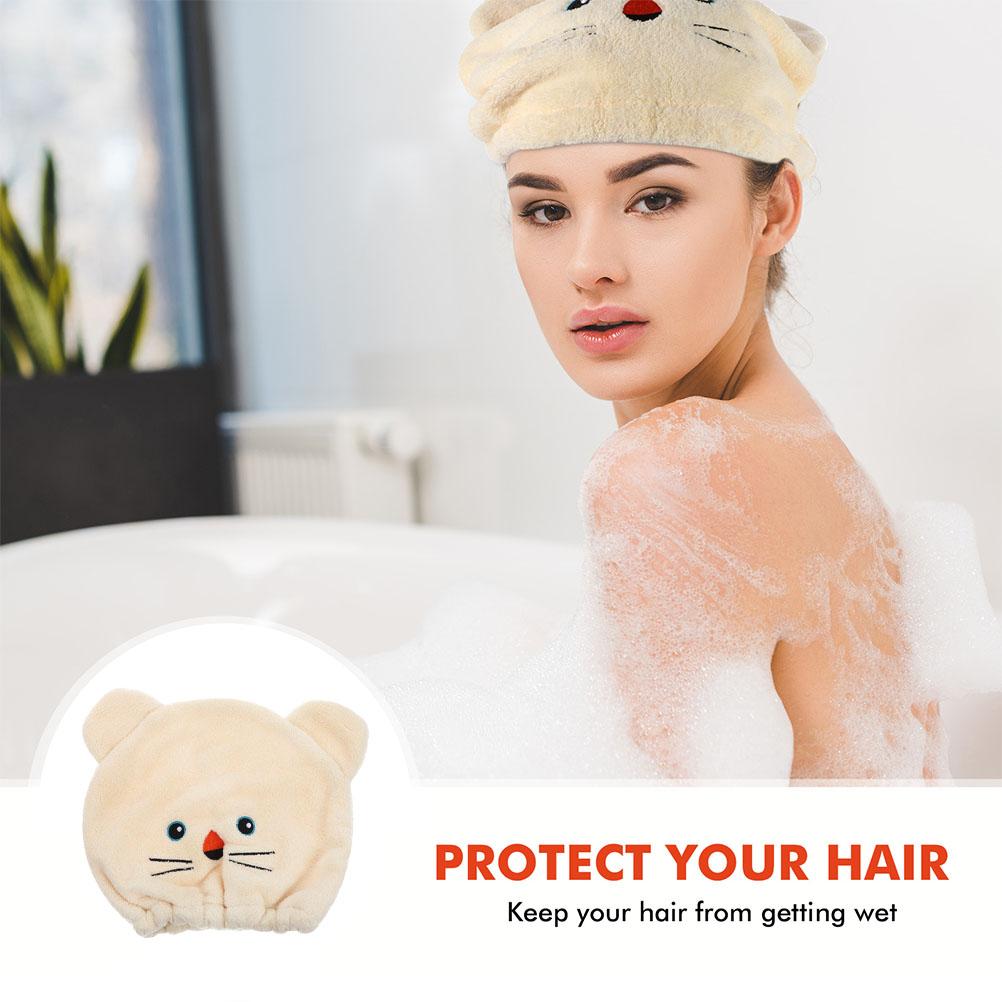 Dry Hair Cap Coral Fleece Quick-drying Shower Towels Comfortable -absorption Hair Wrap for Women Girls Cartoon