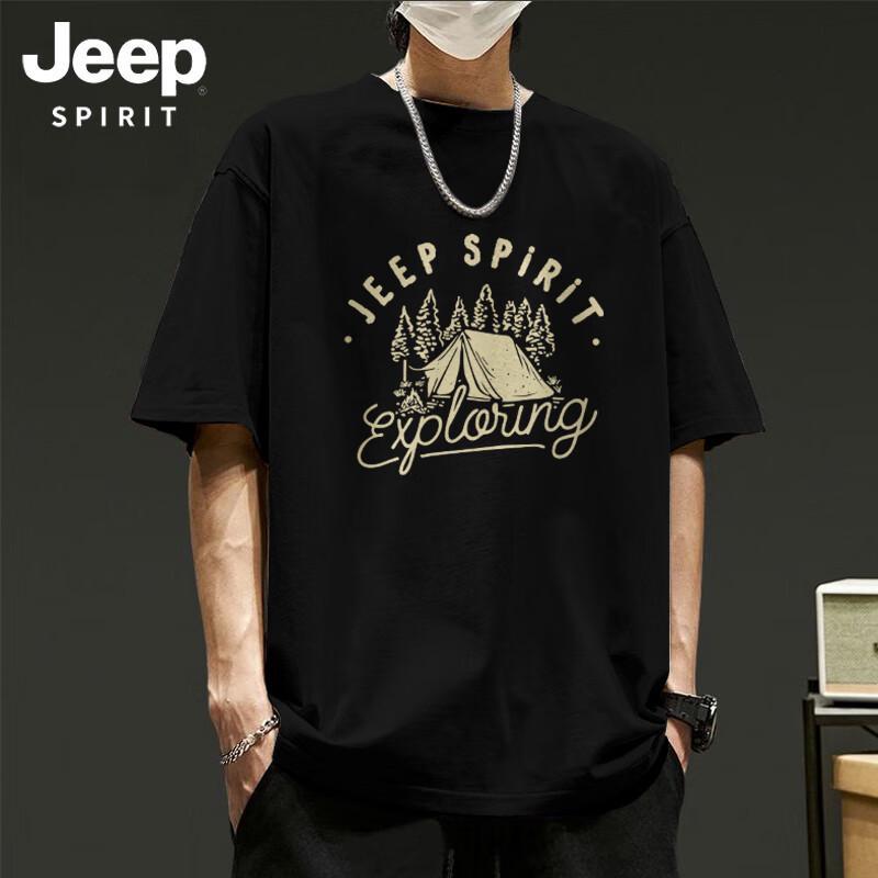 JEEP SPIRIT Men's Casual Print Pure Cotton T-Shirt