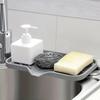 Sink Silicone Tray With Drain Soap Sponge Storage Holder Countertop Sink Scrubber Brush Soap Storage Rack Kitchen Organizer