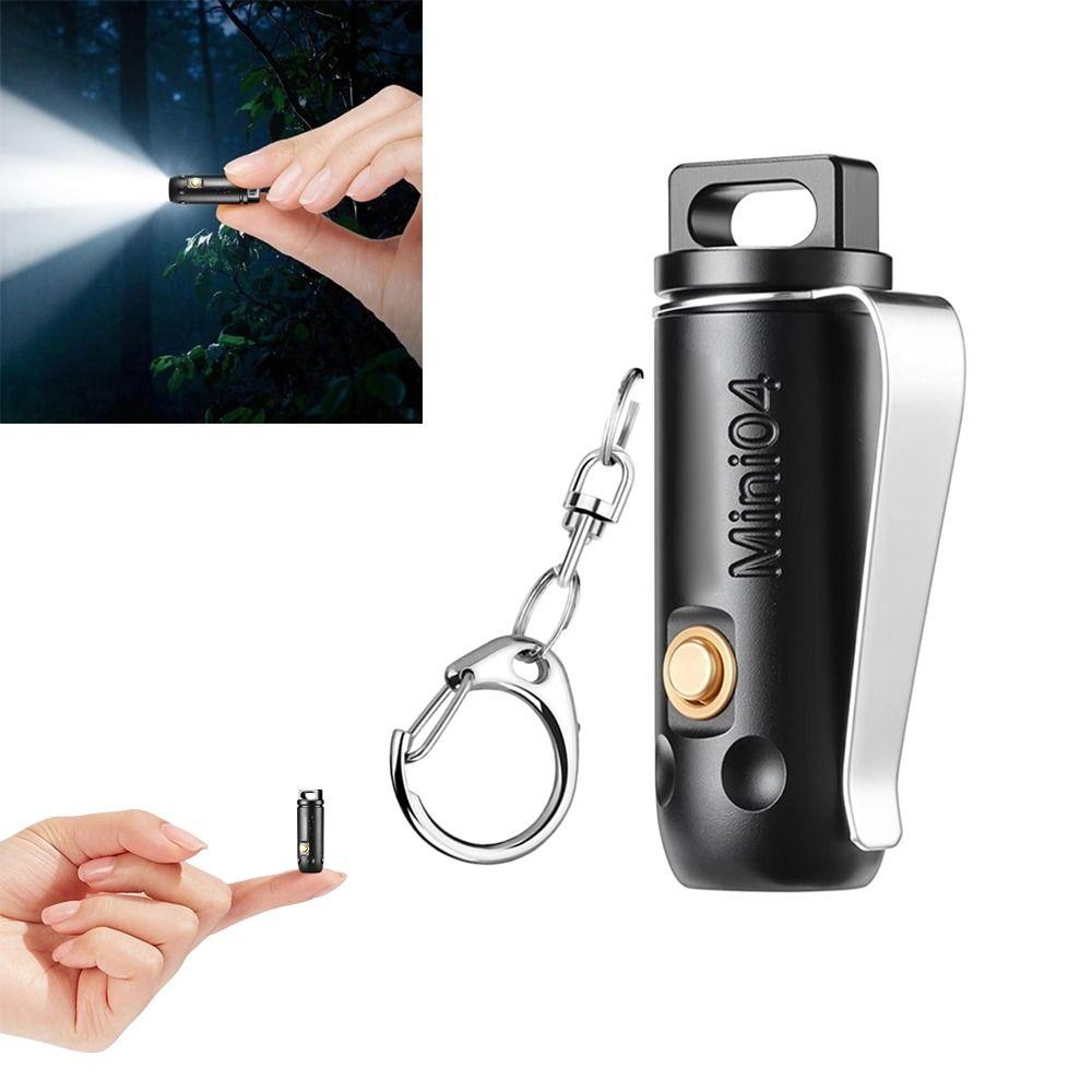 4-Mode Bright Mini Flashlight Keychain Aluminum Waterproof Bright Flashlight Camping Lantern Running Cycling Camping Hiking