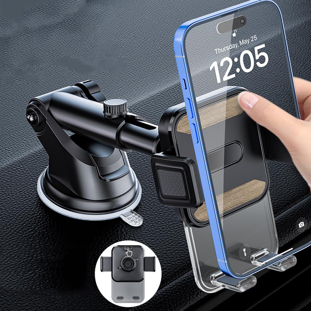 Adjustable Viewing Angle Car Phone Holder Driving Navigation ABS Material Perfect Flexibility Secure Phone Lock