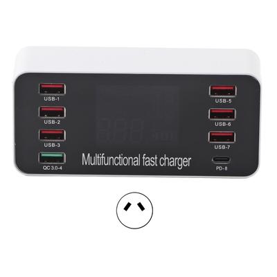 8 Portlu Akıllı Şarj İstasyonu LED Ekran Dijital QC3.0 PD 60W