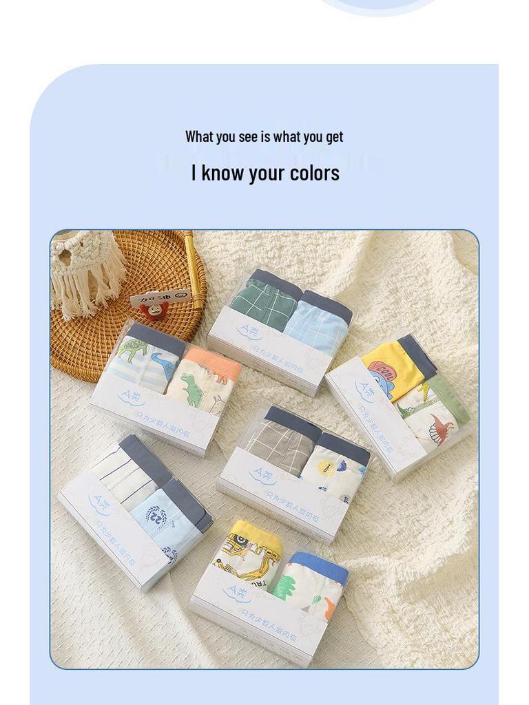 2-Piece Box: Boys' Cotton Boxer Briefs for Toddlers and Kids (Medium & Large)