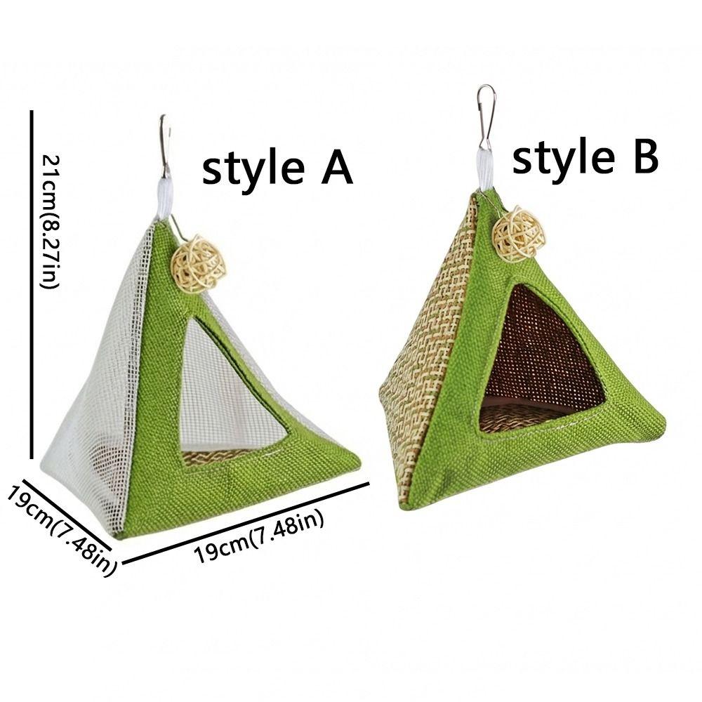 Breathable Net Summer Cooling Nest Triangular Bird Hammock Bird Hanging Tent  Hiding House