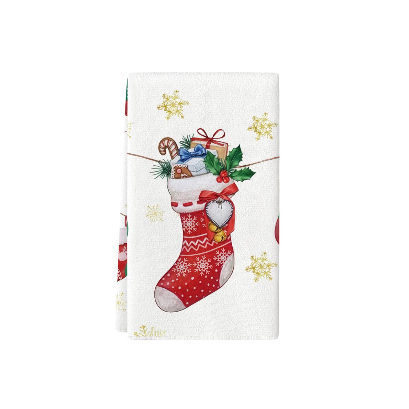 

Тряпичное рождественское полотенце Полотенце для посуды Полотенце для кухни Полотенце для посуды с принтом One Size