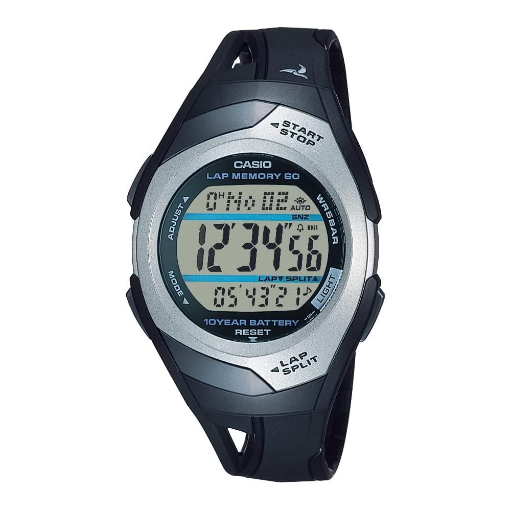 Casio Phys Runner Watch Lap Memory 60 Tough Battery 10 STR-300C-1V Black