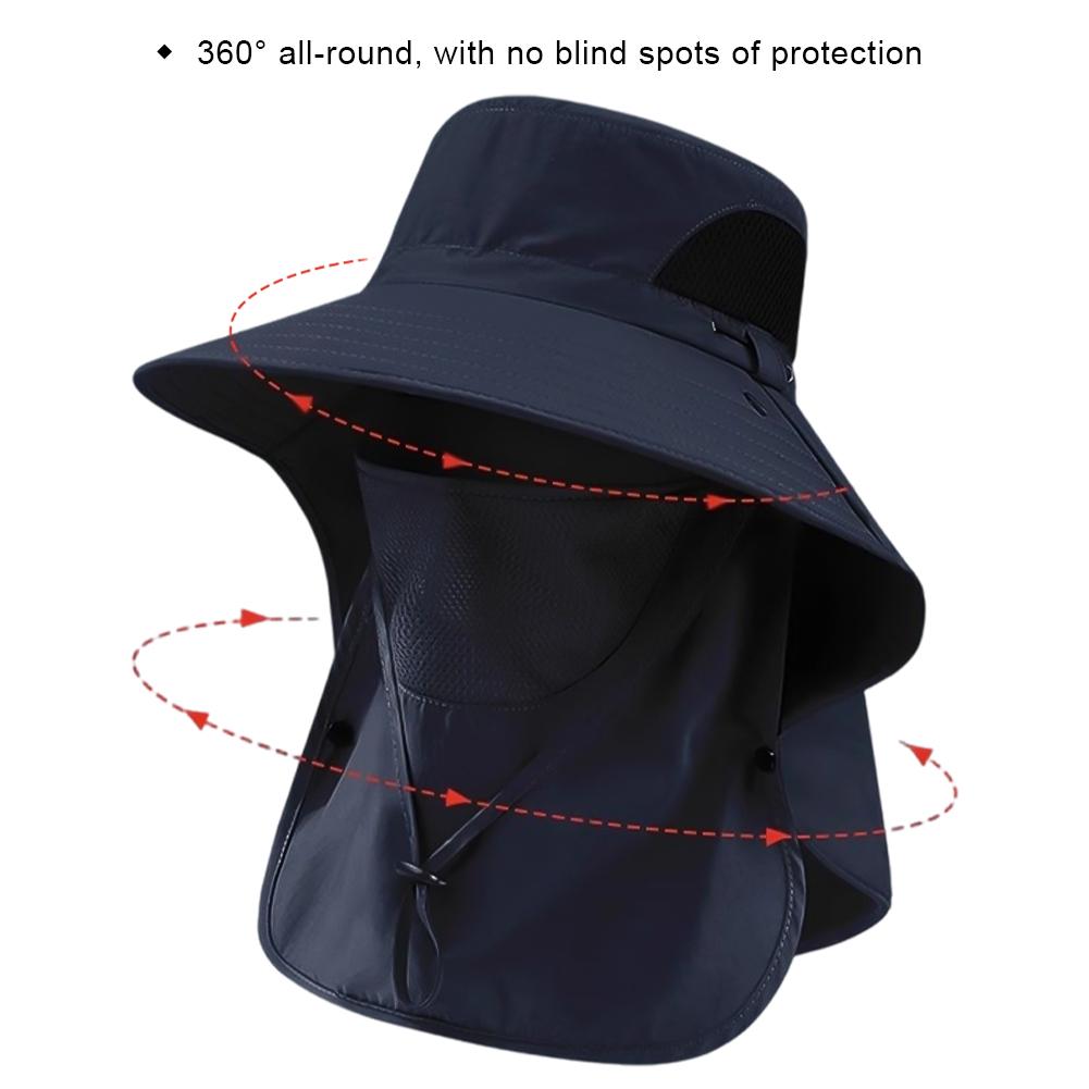 Cappelli Estivi da Sole Protezione UV Cappellino da Caccia Pesca per Esterno Uomo Donna Escursionismo Campeggio Visiera Cappello a Secchiello Patta per il Collo Cappello da Pescatore