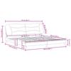 LED Bed Frame without Mattress  Hvar  Light Grey 200x200 cm Fabric
