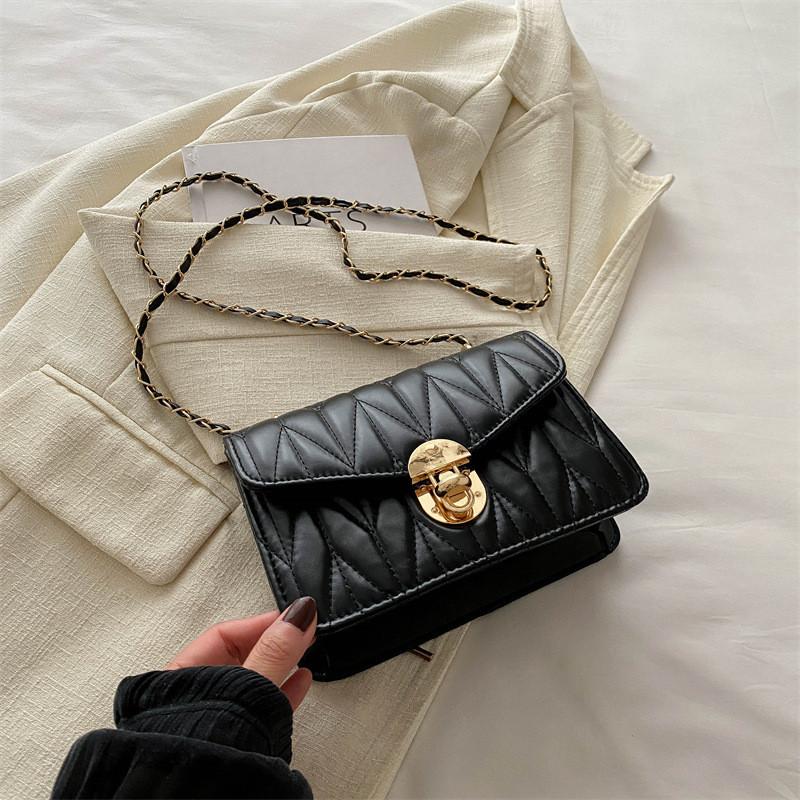 

Trendy Casual Shoulder Bag For Women Fashionable Small Square Design In Black Khaki White Brown чёрный