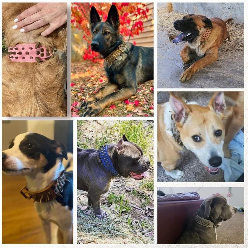 Dog Collar Microfiber Anti-Bite Rivet Neck Ring Domineering Spike Decorative Wolf Dog Neck Cover