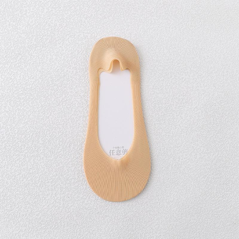 

10 пар летних невидимых носков для женщин, ледяной шелк, круглый вырез, противоскользящие, свободно отрезаемые, эластичные однотонные, носки с легким вырезом, дышащие 1 pair телесный