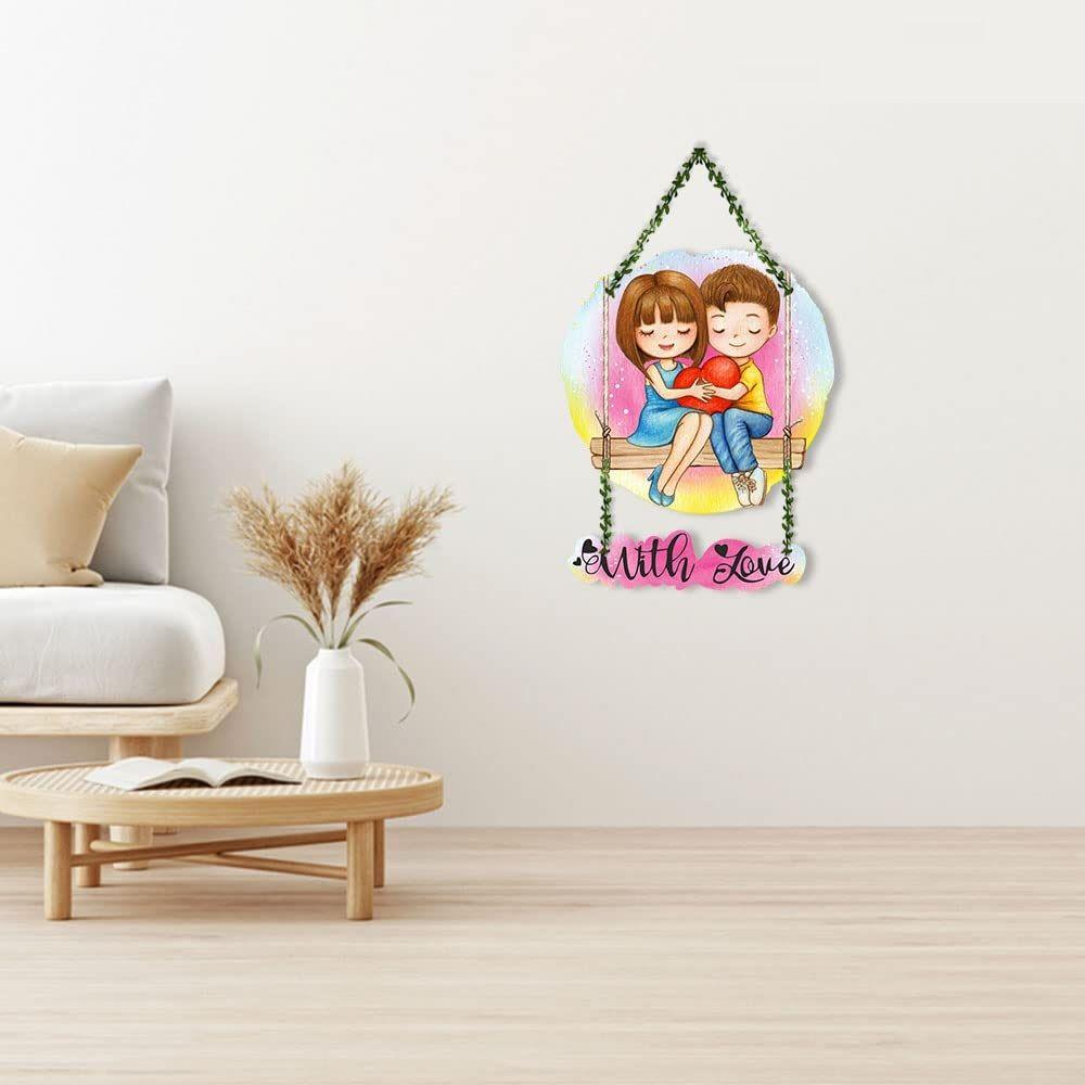Cute Couple Wall Hanging For Home Decor | Couple Gifts | Valentine Decor Items For Girlfriend Boyfriend Husband Wife