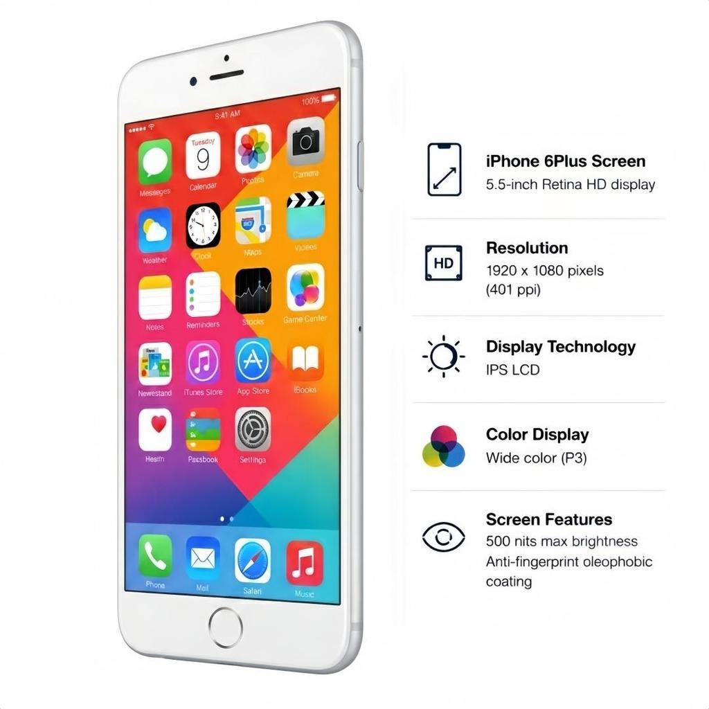 Refurbished Apple iPhone 6 Plus 128GB Black/Gold/Silver 5.5" Big Screen Smartphone Unlocked Global Version