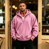Men's Casual Hooded Quarter-Zip Long Sleeve Sweatshirt Pullover for Everyday Wear