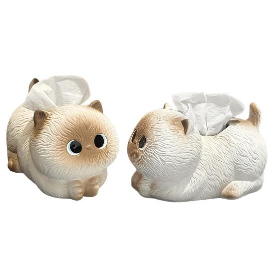 Tissue Dispenser, Cute Cat Shape Tissue Holder, Practical Storage And Unique Home Decor Napkin Box, for Bathroom Bedroom Living Room