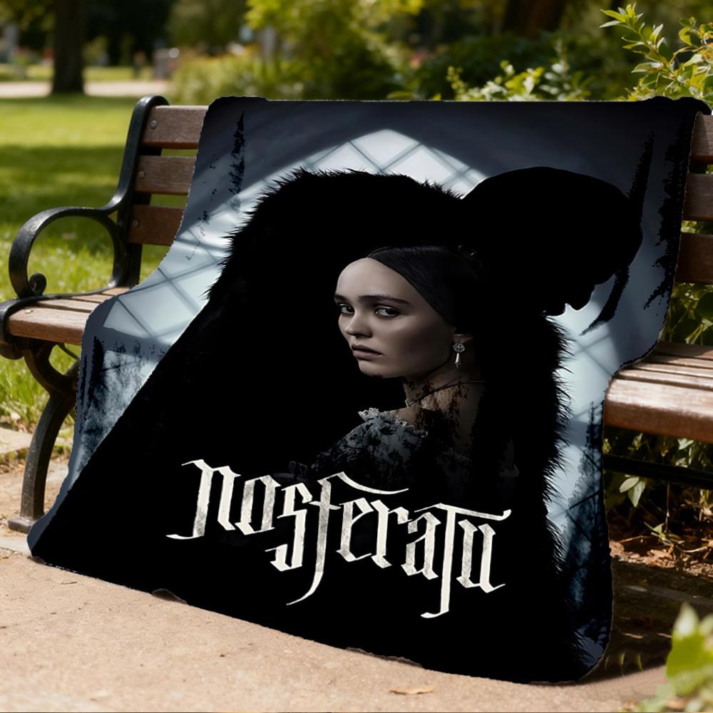 1pc Nosferatu, Dracula Outdoor Flannel Blanket Gift For Boys Girls Adults, Family Friends