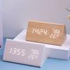 Humidity and Temperature Display Wooden LED Alarm Clock Electronic Alarm Clock  Study