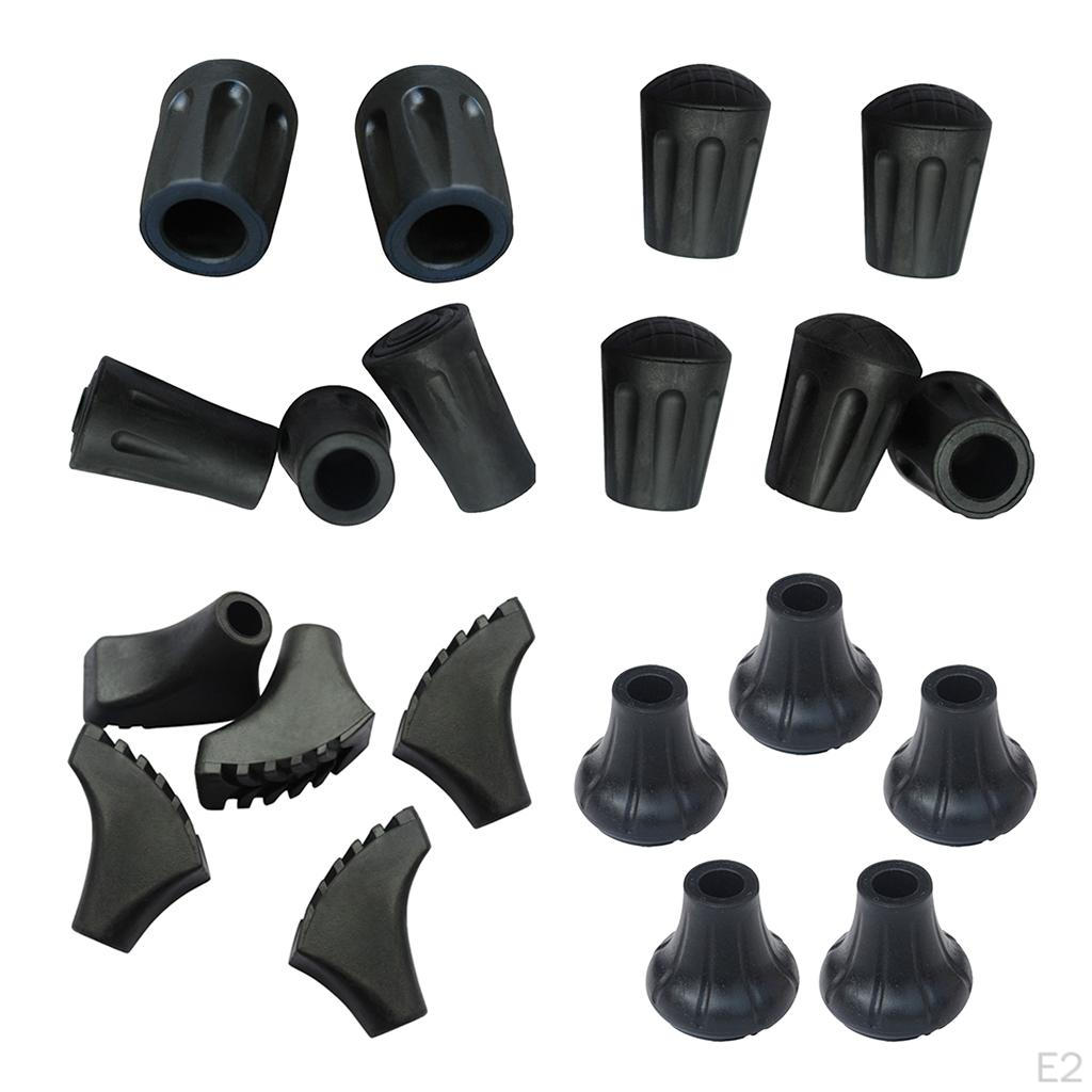 5 Pieces Flexible Trekking Poles Tips Replacement Fits Most Hiking