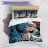 Set Copripiumino Hatsune Miku 3 Pezzi - Nome Personalizzato, Biancheria da Letto Stampata HD con 1 Copripiumino e 2 Federe - Perfetto per l'Arredamento della Casa, Facile da Curare