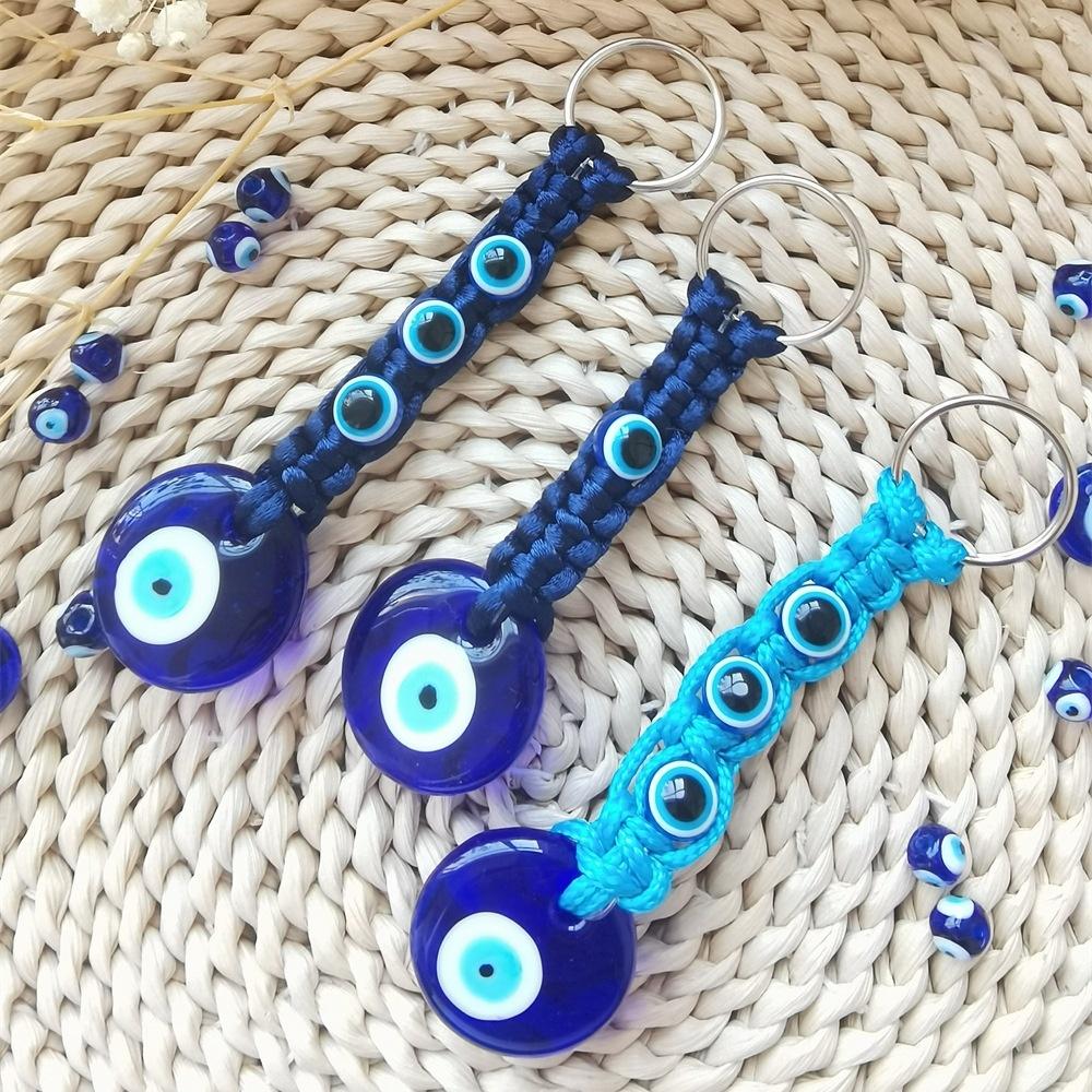 Boho Evil Eye Pendant Handmade Macrame Turkish Nazar Charm Cotton Tassel Bag Hanger Car Ornament Home Decor Gift