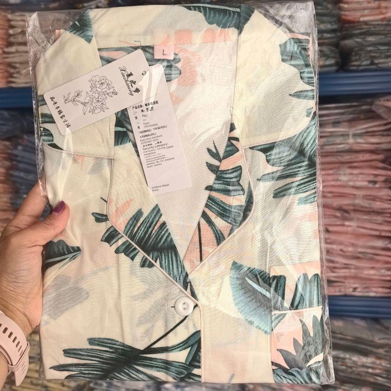 Summer Pajamas Women's Cotton Silk Short Sleeve Thin Suit K-style Homewear Cute Student Loose Plus Size Can Be Outwear