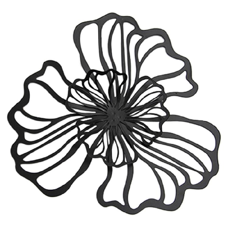 Langlebige Metall-Wandaufhängung, Mehrfarbiges Metallschild mit zweilagigen Blumen für Innendekorationen, Mehrfarbig, Doppellagig