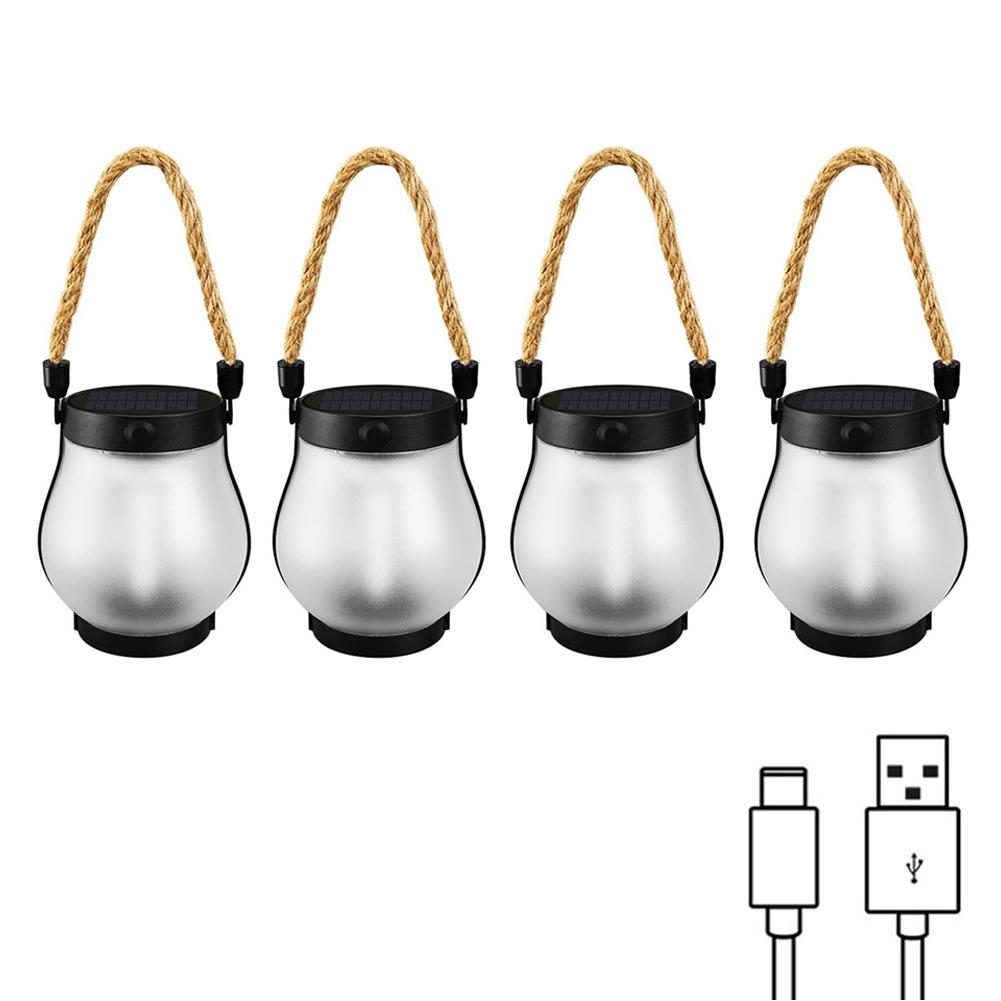1/4pcs Solar Flame Lights Weatherproof Flame Light Solar Garden Light Solar Dancing Flame Lantern Rechargeable Camping Lamp