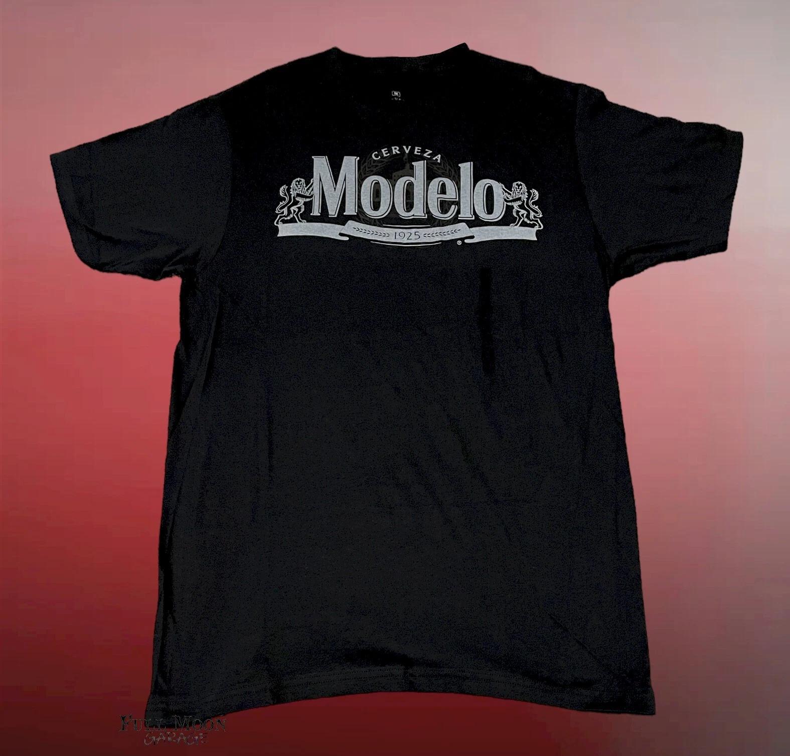 New Modelo Cerveza Beer Logo Black Men s Vintage T-Shirt S
