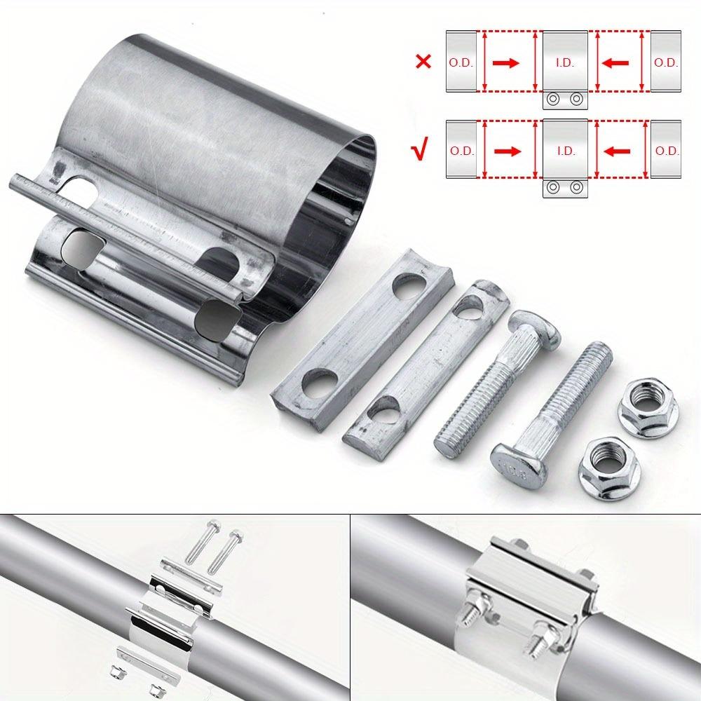 1PC Heavy-Duty Exhaust Pipe Clamp Durable Car Exhaust System Repair Thickened And Reinforced Stainless Steel Clamp 50MM