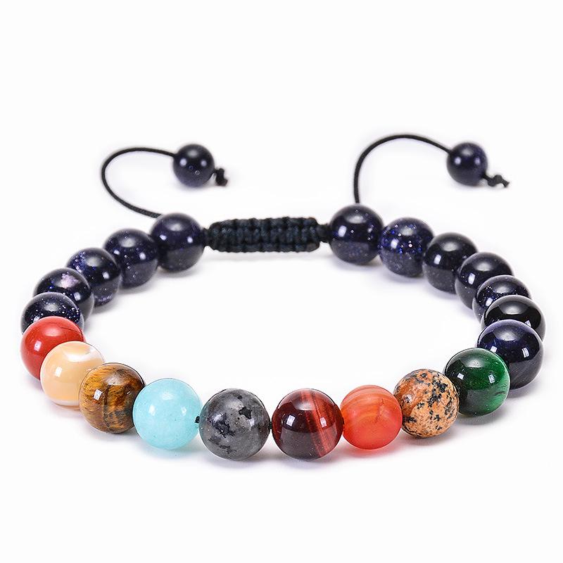 Cosmic Galaxy Solar System Bracelet Female Transfer Beads Eight Planets Natural Hand-woven Student Beads Natural Stone Bracelet