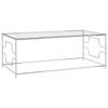 Silver Coffee Table 120x60x45 Cm Stainless Steel and Glass