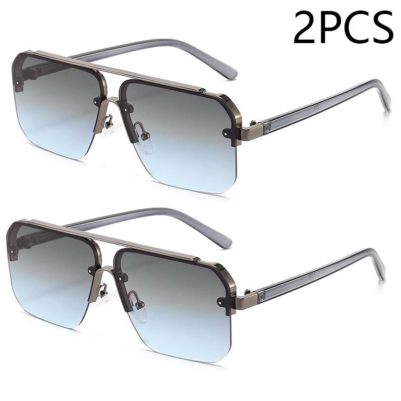 New Square Frame Sunglasses Europe And The United States Fashion Sunglasses Men And Women Half Frame Sunglasses