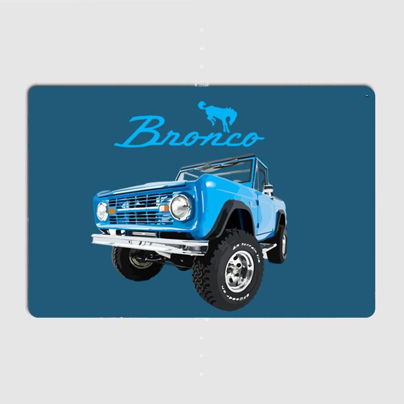 

Blue Bronco Retro Bronco Retro Classic Car Metal Poster Sign Garage Club Custom Wall Tin Room Decor Home Decor 7.9x11.8In(20x30cm)